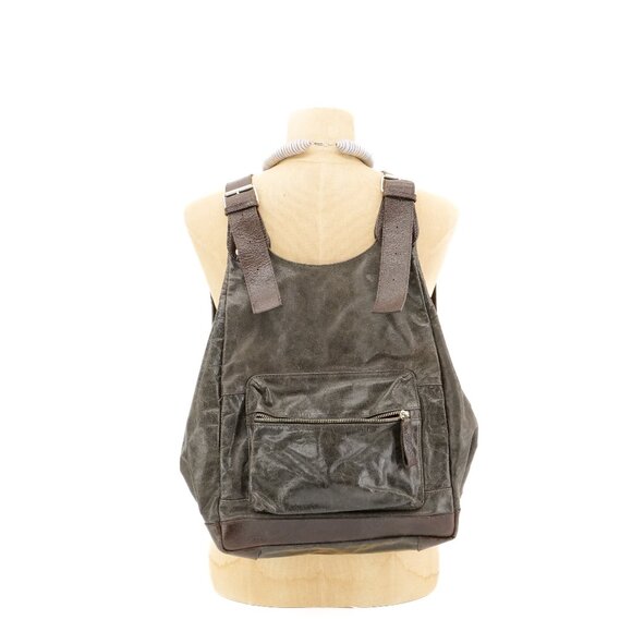 Vintage Leather Backpack Purse Unisex Rucksack Travel School Bag - Picture 4 of 8